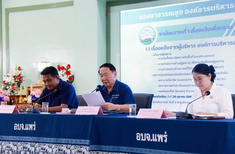 ประชุมประจำเดือนผู้อำนวยการโรงพยาบาลส่งเสริมสุขภาพตำบล สังกัดองค์การบริหารส่วนจังหวัดแพร่ ครั้งที่ 3/2568